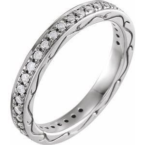 14K White 3/8 CTW Diamond Eternity Band Size 7 - Siddiqui Jewelers