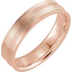 14K Rose 5 mm Grooved Band Size 10.5 - Siddiqui Jewelers