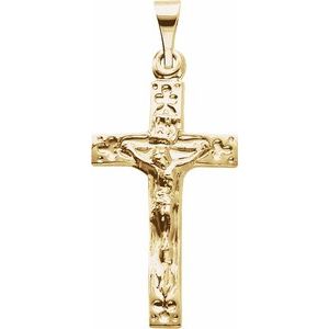 14K Yellow 20x12 mm Crucifix Pendant - Siddiqui Jewelers