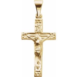 14K Yellow 23.5x14 mm Crucifix Pendant - Siddiqui Jewelers