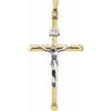 14K Yellow/White 32x19 mm Hollow Crucifix Pendant - Siddiqui Jewelers