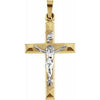 14K Yellow & White 25x17 mm Hollow Crucifix Pendant - Siddiqui Jewelers