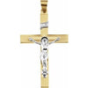 14K Yellow & White 39x26 mm Crucifix Pendant - Siddiqui Jewelers
