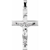 14K White 29x19 mm Crucifix Pendant - Siddiqui Jewelers