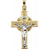 14K Yellow & White 27.5x19.5 mm Crucifix Pendant - Siddiqui Jewelers