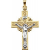 14K Yellow & White 32x21.5 mm Crucifix Pendant - Siddiqui Jewelers