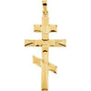 14K Yellow 32x18 mm Orthodox Cross Pendant - Siddiqui Jewelers
