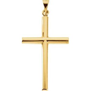 14K Yellow 31.5x20 mm Cross Pendant - Siddiqui Jewelers