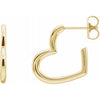 14K Yellow Heart Hoop Earrings - Siddiqui Jewelers