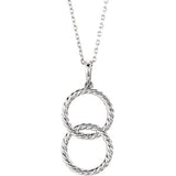 Sterling Silver Interlocking Circle 16-18" Necklace - Siddiqui Jewelers