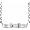 14K White 1/8 CTW Diamond Bar 18" Necklace - Siddiqui Jewelers