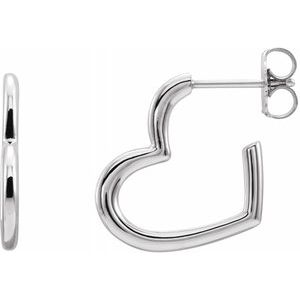 Sterling Silver Heart Hoop Earrings - Siddiqui Jewelers