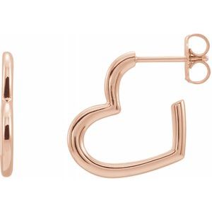 14K Rose Heart Hoop Earrings - Siddiqui Jewelers