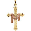 14K Yellow & Rose 25.5x18 mm Cross Pendant with Robe - Siddiqui Jewelers