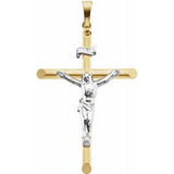 14K Yellow/White 35.5x24.75 mm Crucifix Pendant - Siddiqui Jewelers