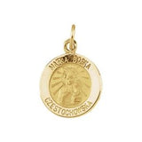 14K Yellow 12 mm Round Matka Boska Medal - Siddiqui Jewelers