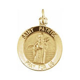 14K Yellow 15 mm Round St. Patrick Medal - Siddiqui Jewelers