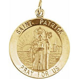 14K Yellow 18 mm Round St. Patrick Medal - Siddiqui Jewelers