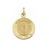 14K Yellow 12 mm Round St. Raphael Medal - Siddiqui Jewelers