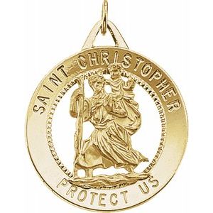 14K Yellow 25 mm St. Christopher Medal-Siddiqui Jewelers