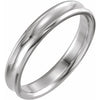 14K White 4 mm Beveled-Edge Concave Band Size 10 - Siddiqui Jewelers