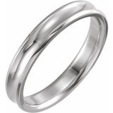 14K White 4 mm Beveled-Edge Concave Band Size 10 - Siddiqui Jewelers