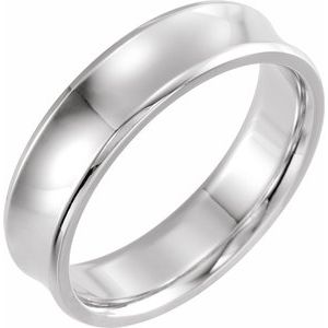 14K White 6 mm Beveled-Edge Concave Band Size 8.5 - Siddiqui Jewelers