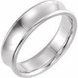 Platinum 6 mm Beveled-Edge Concave Band Size 10.5 - Siddiqui Jewelers
