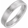14K White 5 mm Grooved Band Size 4 - Siddiqui Jewelers