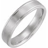 14K White 5 mm Grooved Band Size 9 - Siddiqui Jewelers