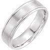 14K White 6 mm Grooved Band Size 13.5 - Siddiqui Jewelers