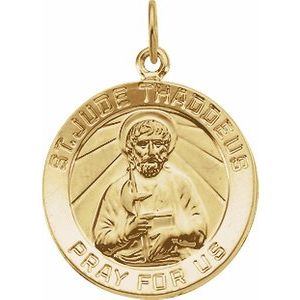 14K Yellow 18 mm St. Jude Medal - Siddiqui Jewelers