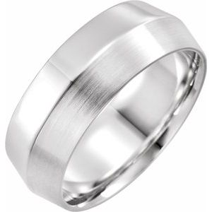 14K White 7 mm Knife-Edge Band with Satin Finish Size 10 - Siddiqui Jewelers