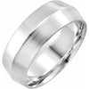 14K White 7 mm Knife-Edge Band with Satin Finish Size 9 - Siddiqui Jewelers