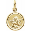 14K Yellow 10 mm Round Cherub Angel Medal - Siddiqui Jewelers