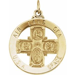 14K Yellow 25 mm St. Christopher Four-Way Medal - Siddiqui Jewelers