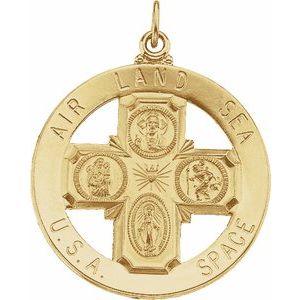 14K Yellow 33 mm St. Christopher Four-Way Medal - Siddiqui Jewelers