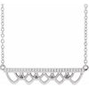 14K White Vintage-Inspired Bar 16" Necklace - Siddiqui Jewelers