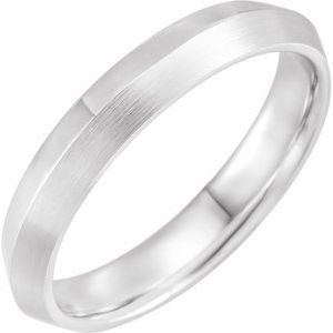 14K White 4 mm Knife-Edge Band with Satin Finish Size 10 - Siddiqui Jewelers