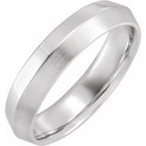 Platinum 5 mm Knife-Edge Band with Satin Finish Size 10 - Siddiqui Jewelers