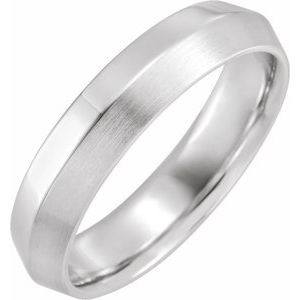 Platinum 5 mm Knife-Edge Band with Satin Finish Size 10 - Siddiqui Jewelers