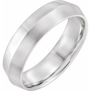 14K White 6 mm Knife-Edge Band with Satin Finish Size 9 - Siddiqui Jewelers