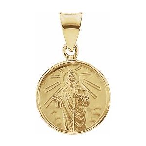 18K Yellow 12 mm St. Jude Medal - Siddiqui Jewelers