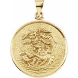 18K Yellow 24.5 mm St. Michael Medal - Siddiqui Jewelers