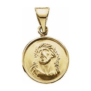 18K Yellow 13 mm Face of Jesus Medal - Siddiqui Jewelers