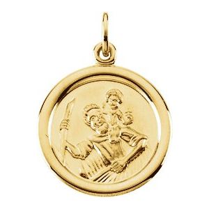 14K Yellow 16 mm St. Christopher Medal - Siddiqui Jewelers