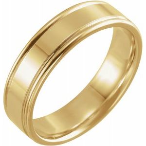 14K Yellow 6 mm Grooved Band Size 10.5 - Siddiqui Jewelers