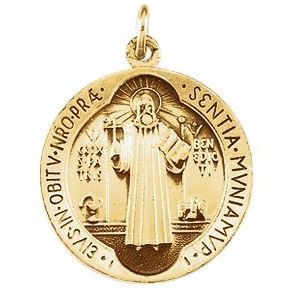 14K Yellow 18.5 mm St. Benedict Medal-Siddiqui Jewelers
