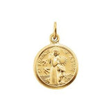 14K Yellow 10.15x12 mm St. Francis of Assisi Medal - Siddiqui Jewelers