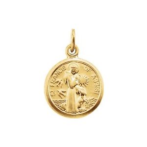 14K Yellow 10.15x12 mm St. Francis of Assisi Medal - Siddiqui Jewelers